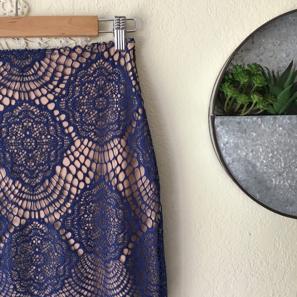 For Love and Lemons Grace blue lace mini skirt - Picture 3 of 8